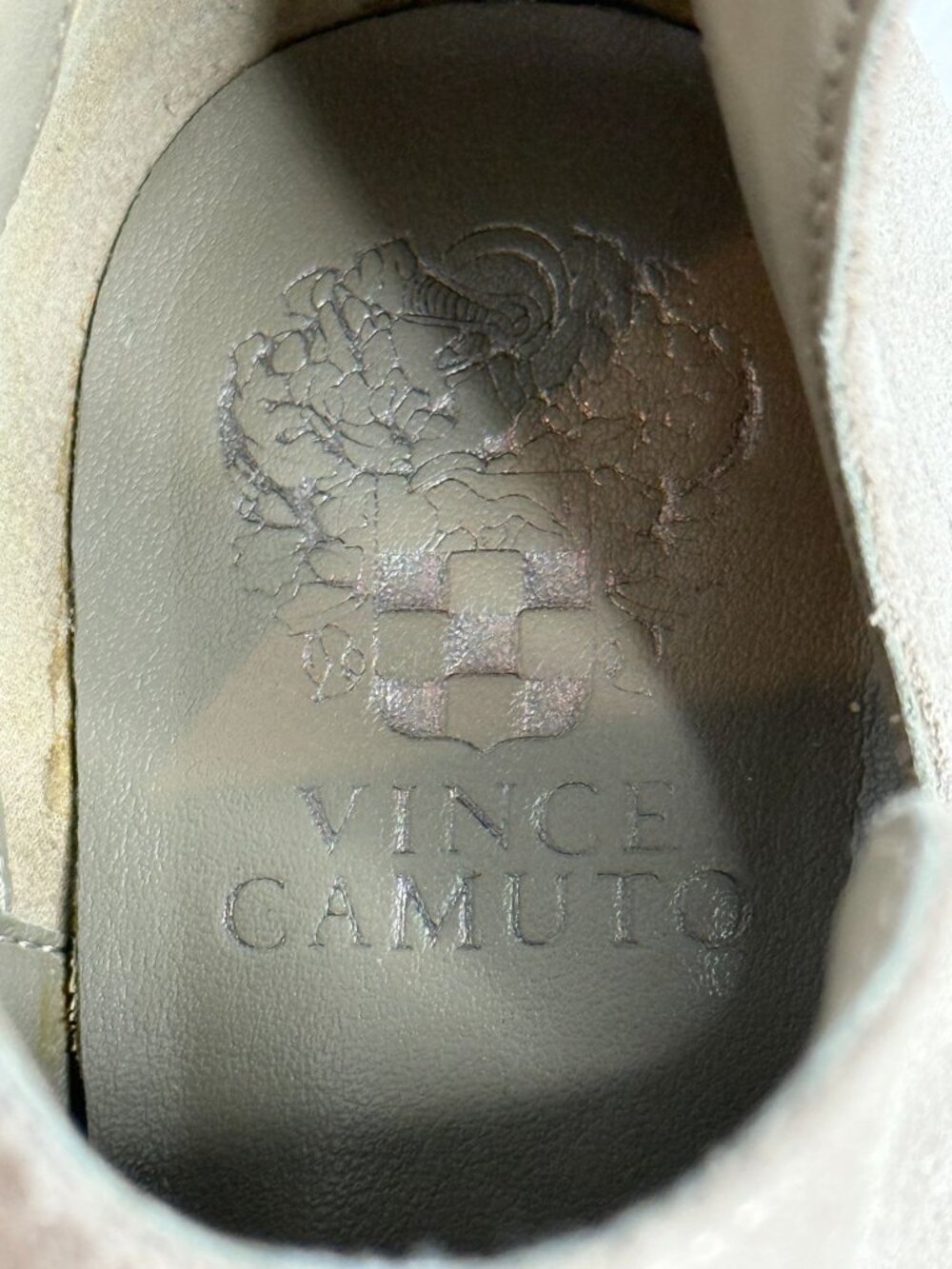 Vince Camuto 8.5 Gray Suede Cutout Block Heel Ankle Booties Western Boho - Picture 7 of 11